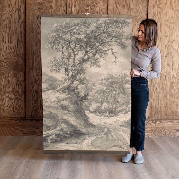 Black And White Vintage Art Black And White Tree Tapestry Neutral Wall Hanging Large Tapestry Vintage Tree Art 177