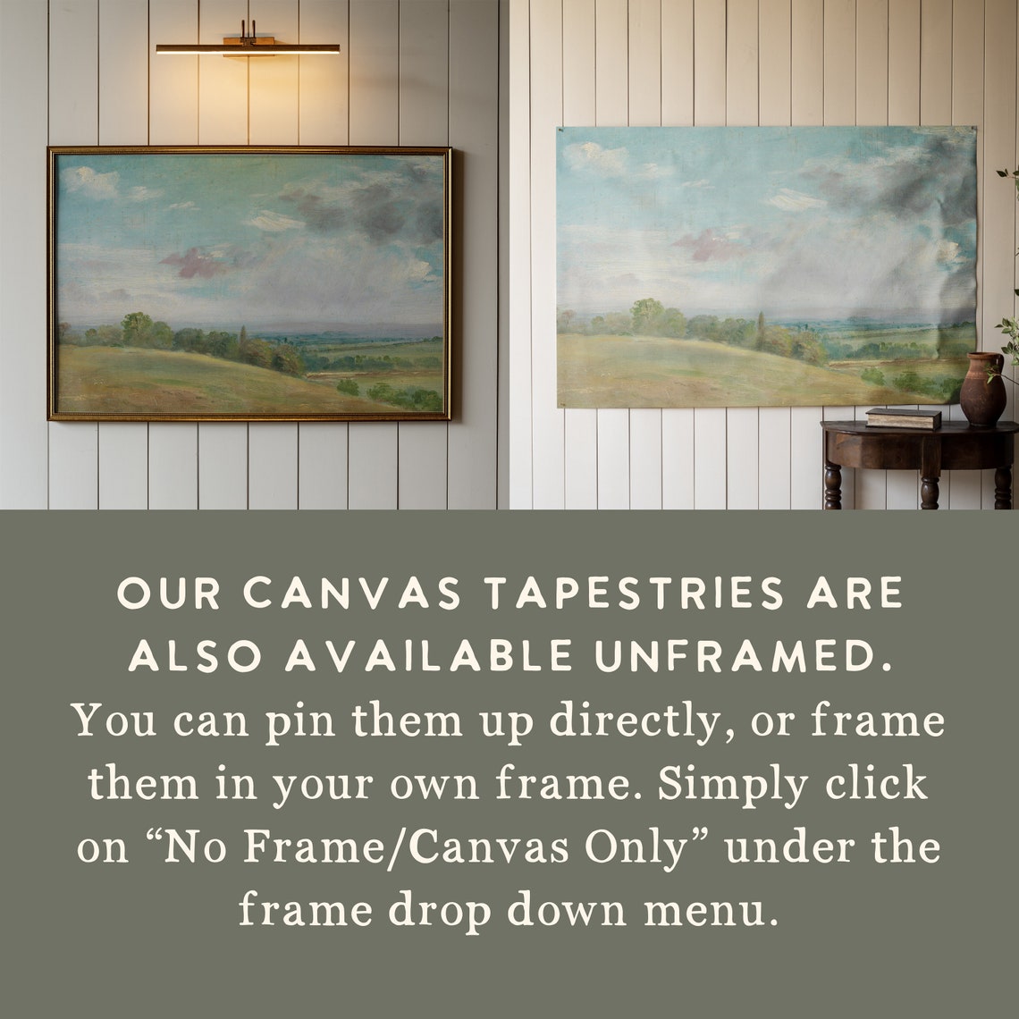 Vintage Pastoral Meadow Landscape Soft Blue Sky Countryside Poster - Image 2
