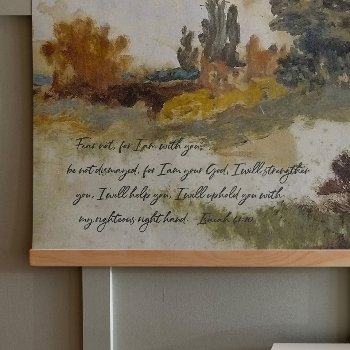 Fear Not For I Am With You Scripture Art On Vintage Painting Isaiah 41 Vintage Art 460 - Image 2