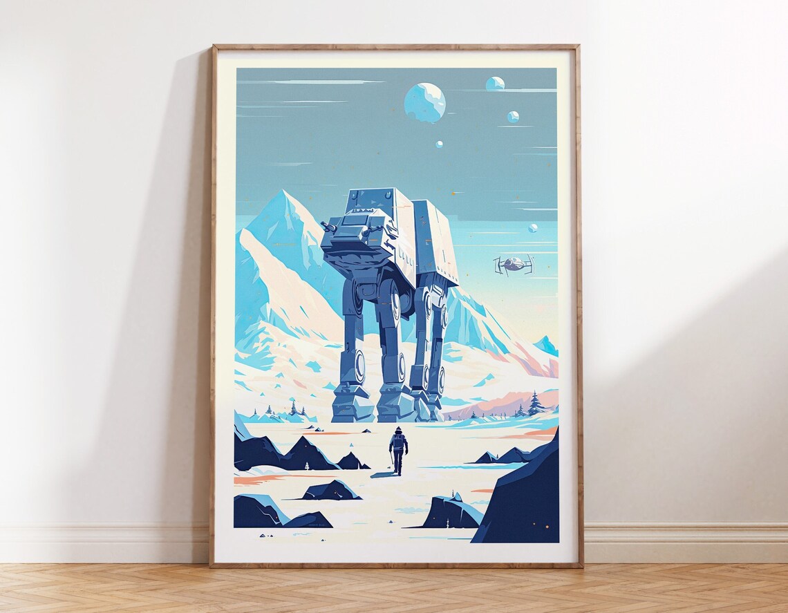 Hoth Star Wars Planet Minimalist Travel Poster