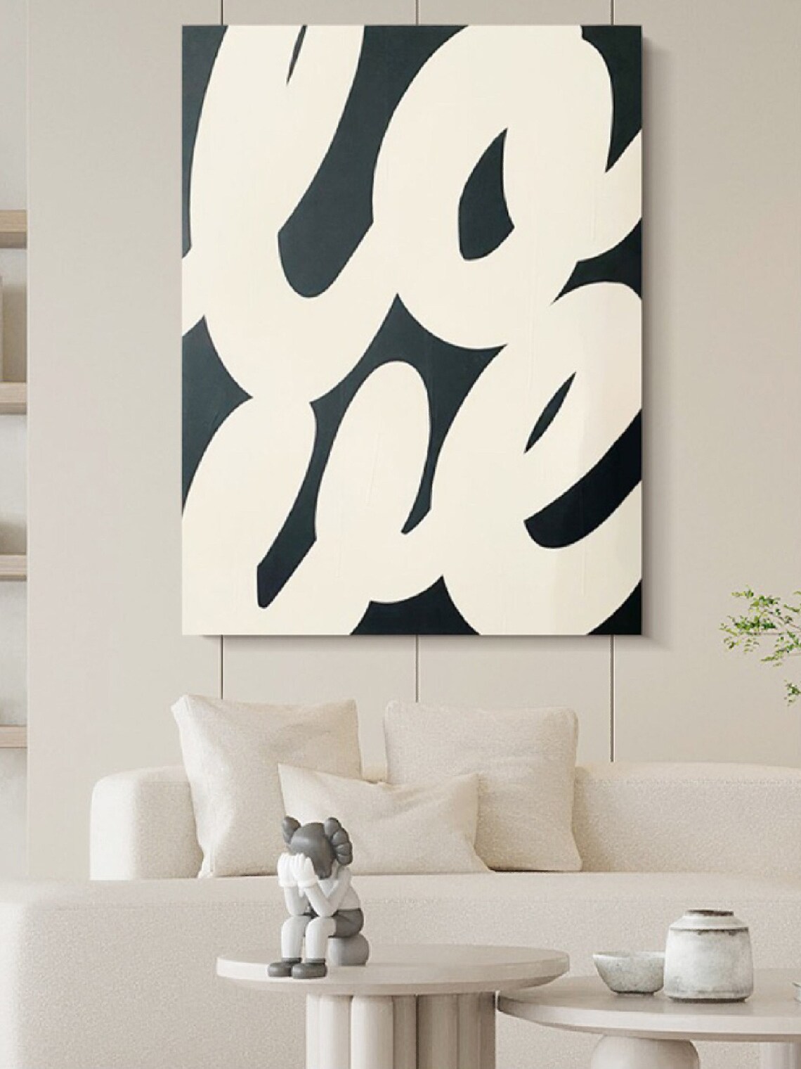 Black And White Abstract Painting On Large Black Wall Art Original Textured Art Modern Abstract Art Contemporary Wall Decor - Image 2