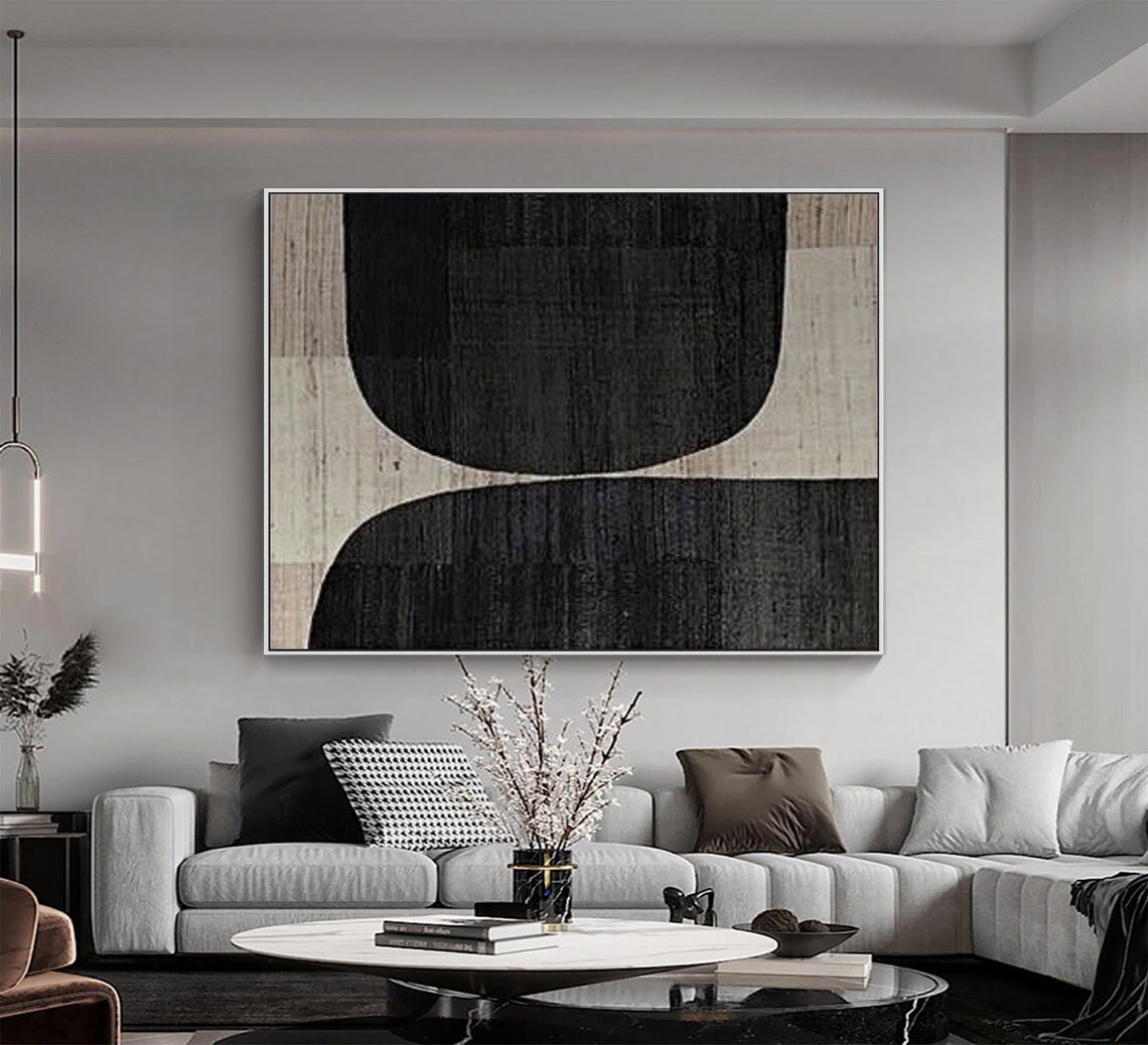 Black Abstract Wall Art Black Beige Textured Painting Black Wabi Sabi Wall Art Modern Abstract Minimalist Painting Neutral Wabi Sabi Art - Image 2