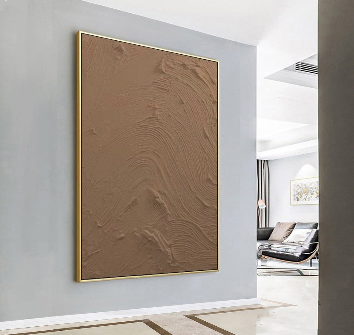 Brown 3d Textured Wall Art Brown Wall Art Brown Abstract Painting On Brown Textured Art Brown Abstract Art Painting 3d Brown Wall Art - Image 3