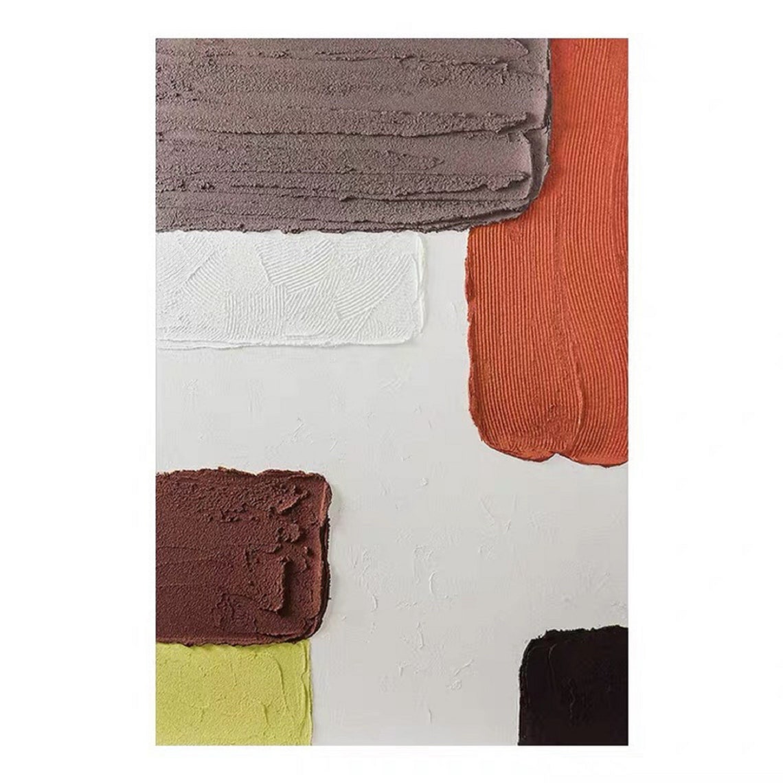 Large Abstract Painting Minimalist Abstract Painting White Brown 3d Textured Art Abstract Art Neutral Art Painting Living Wall Art - Image 2