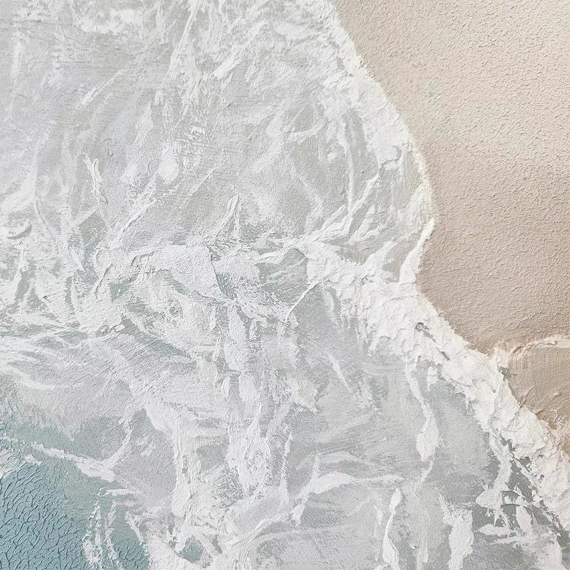 Aerial Ocean Wave White Foam Over Blue Water Coastal Art Poster - Image 4