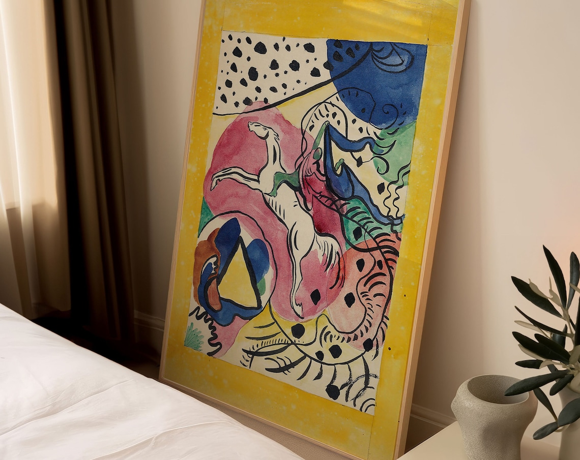 Wassily Kandinsky Exhibition Poster, Minimalist Vintage