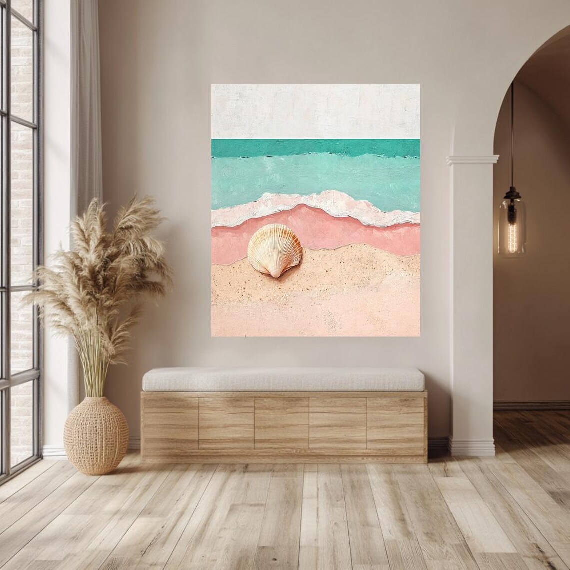 Pastel Shell Print, Coastal Nursery Decor - Image 2
