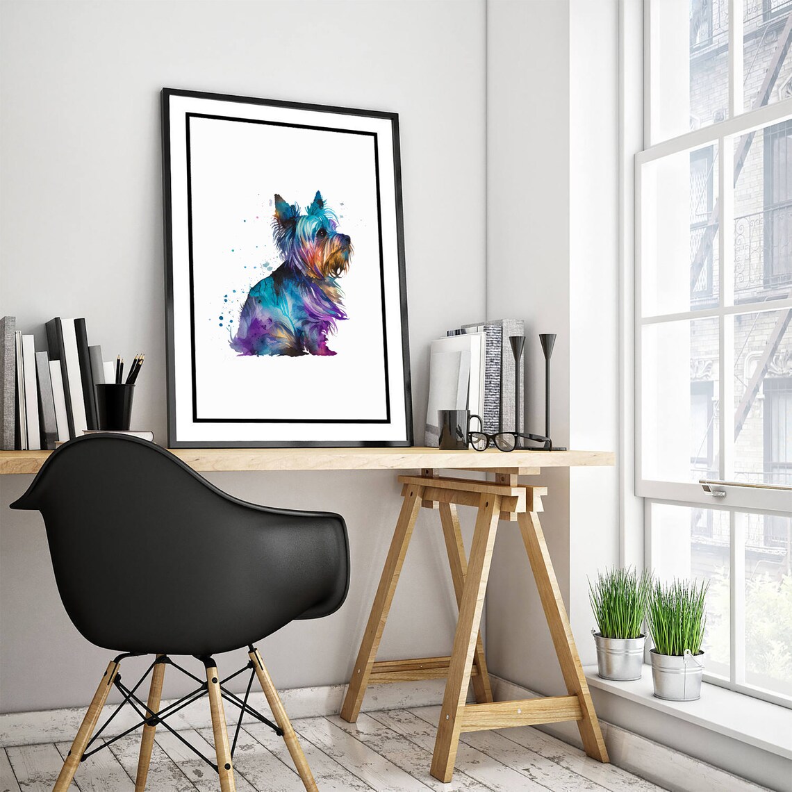 Little Yorkshire Terrier Watercolour Art Print, Dog Lover - Image 3