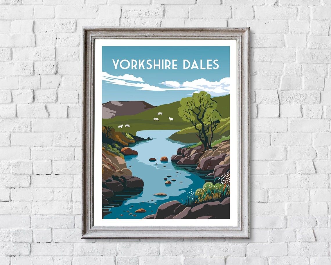 Yorkshire Dales Retro Travel Poster, Yorkshire - Image 2