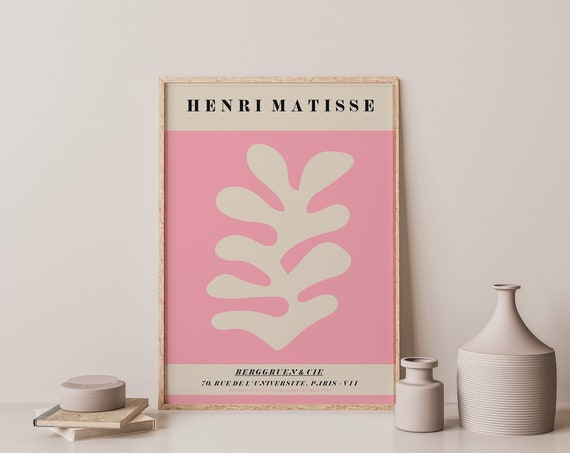 Matisse Print Pink Shape Cut Outs Print Exhibition Print Matisse Inspired Art A4 A3 A2 Home Decor Gallery Wall Cut Outs Matisse