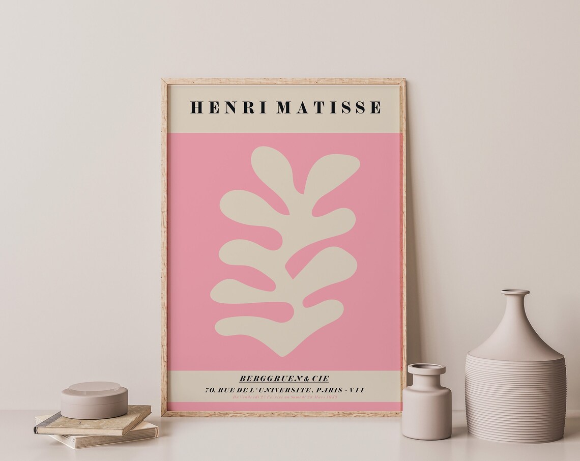 Henri Matisse Pink Cut Out Leaf Gallery Exhibition Art Poster