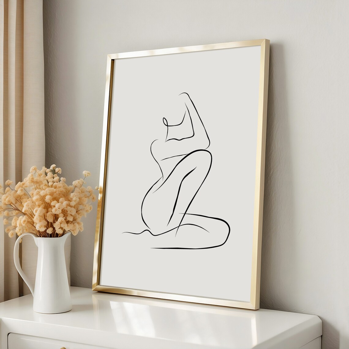 Woman Line Art, Minimalist Wall Art Print