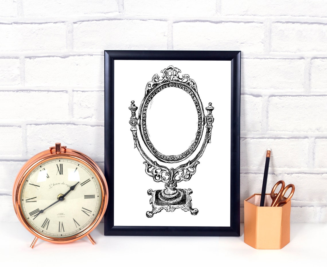 Wall Art Personalized Print Custom Quote Print Inspiration Quote Print Motivational Art Antique Mirror Sketch