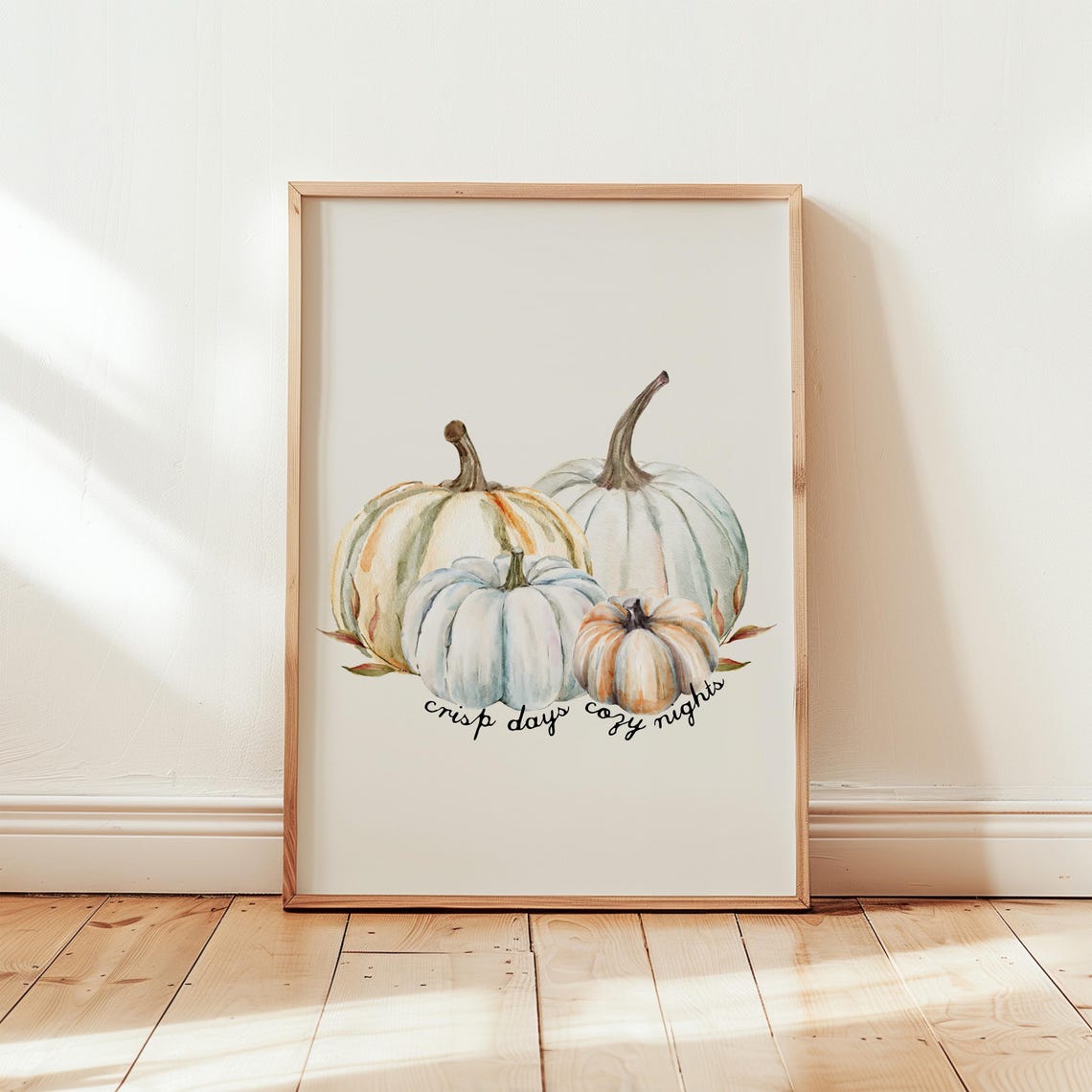 Crisp Days Cozy Nights Watercolor Pumpkins Fall Decor Poster - Image 3