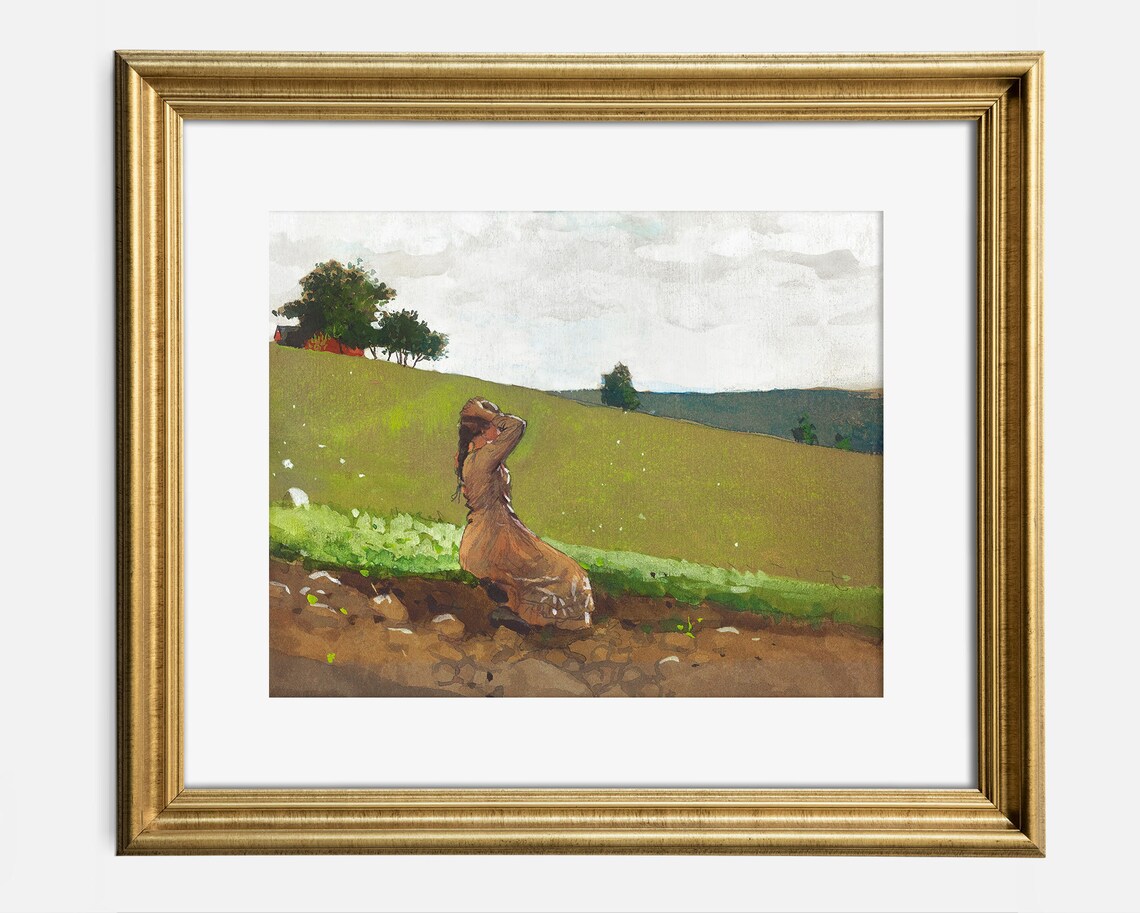 Vintage Landscape Painting, Antique Farmhouse Art Print - Image 2