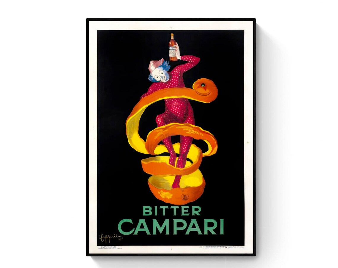 Bitter Campari Vintage Italian Advertising Clown Wall Art Decor