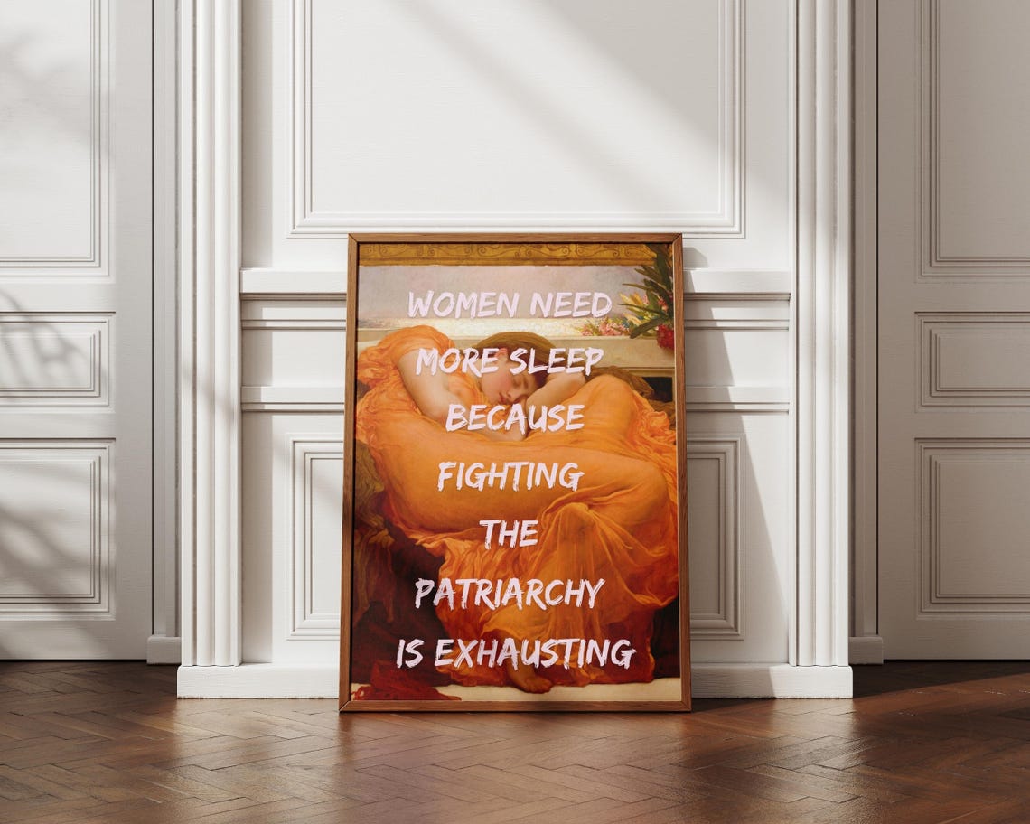 Women Need More Sleep Flaming June Feminist Classic Art Quote Poster - Image 5