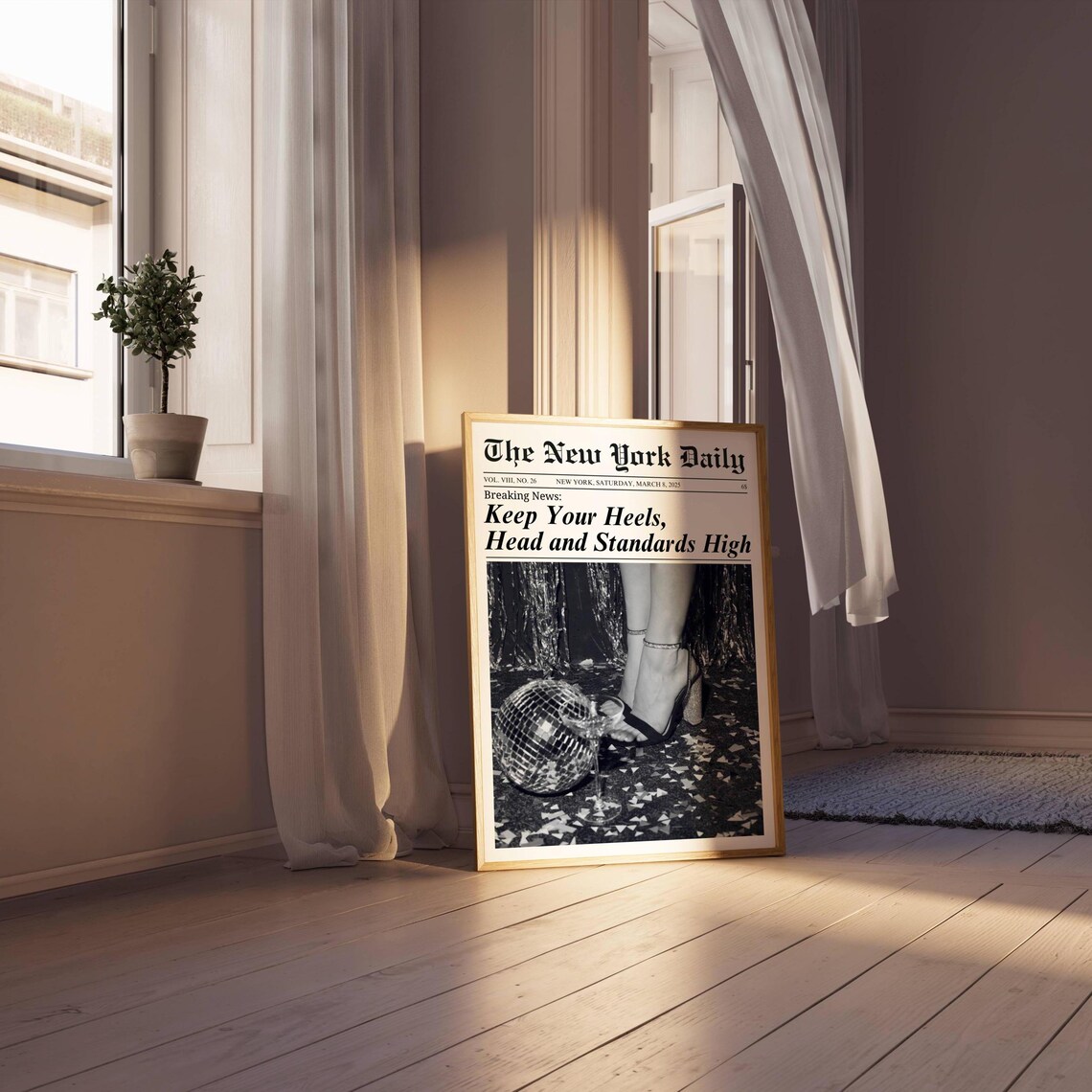 Keep Your Heels Quote, Vintage New York Times Art Print - Image 2