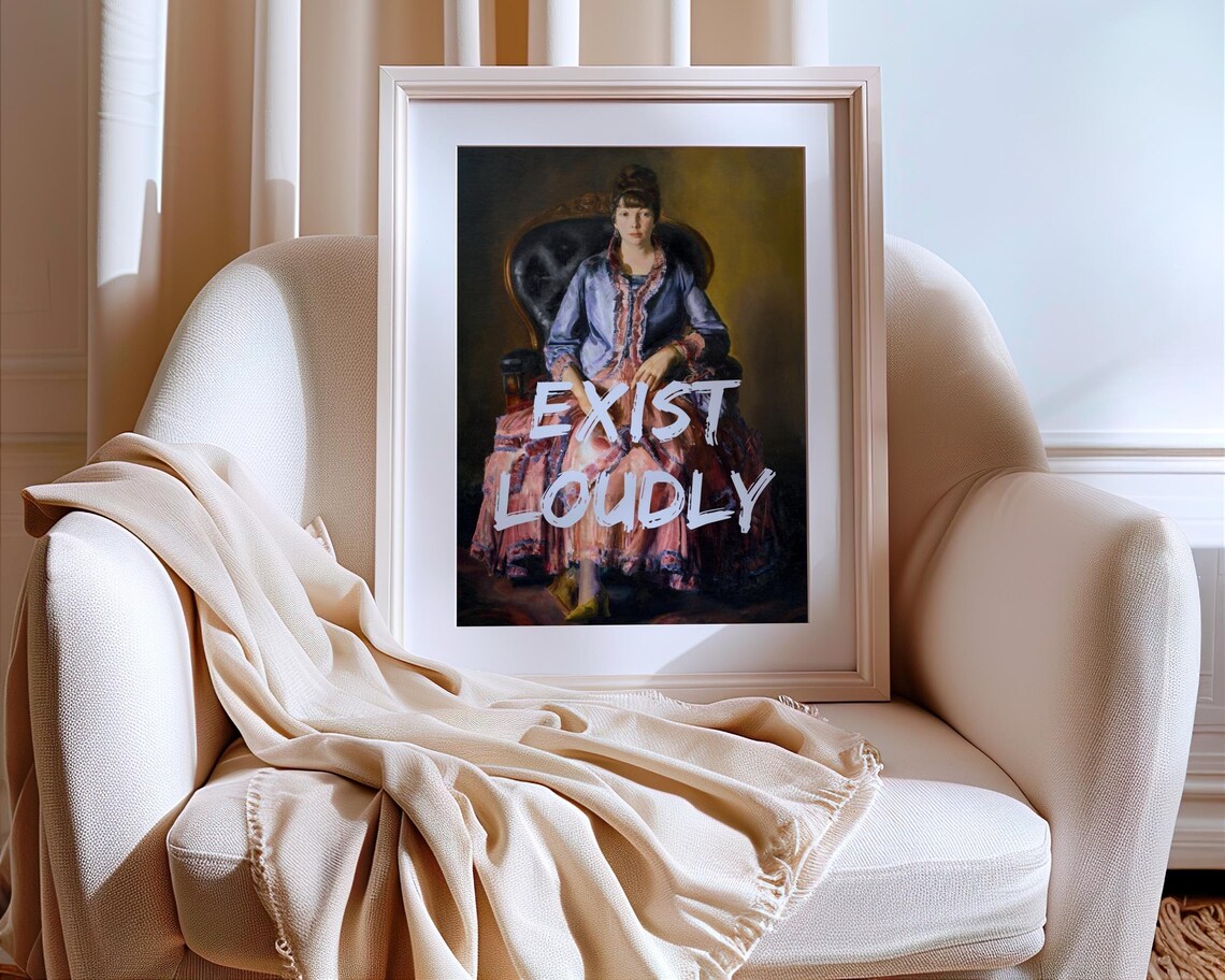 Exist Loudly Feminist Quote Art Print, Maximalist Decor - Image 3