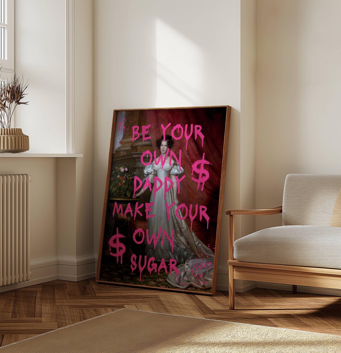 Be Your Own Daddy Make Your Own Sugar Altered Art Pink Poster - Image 4