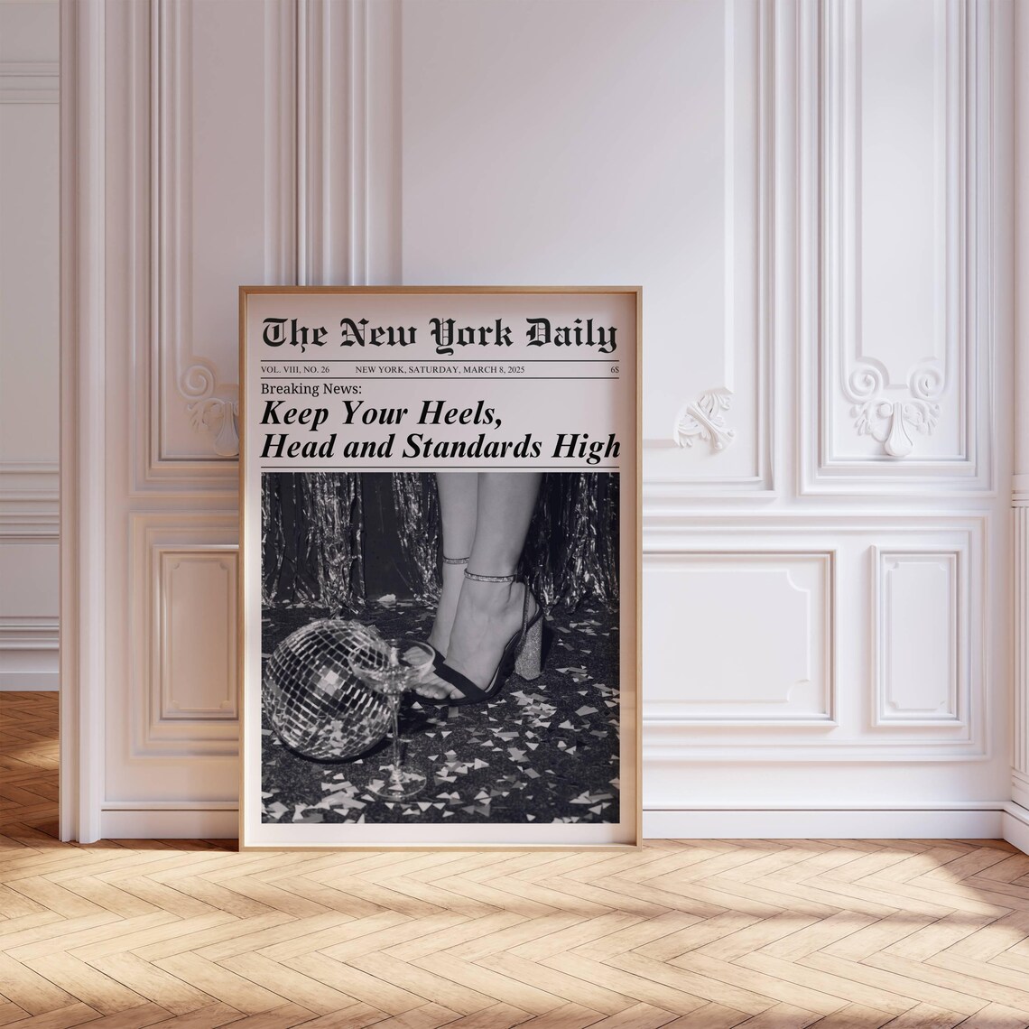 Keep Your Heels Quote, Vintage New York Times Art Print - Image 8