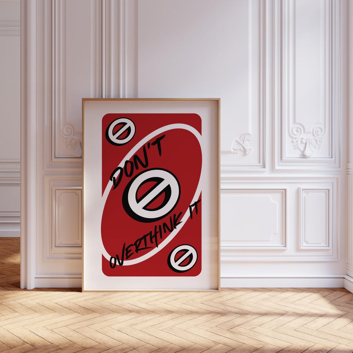 Dont Overthink It Red Playing Card Style Positive Mindset Poster - Image 7