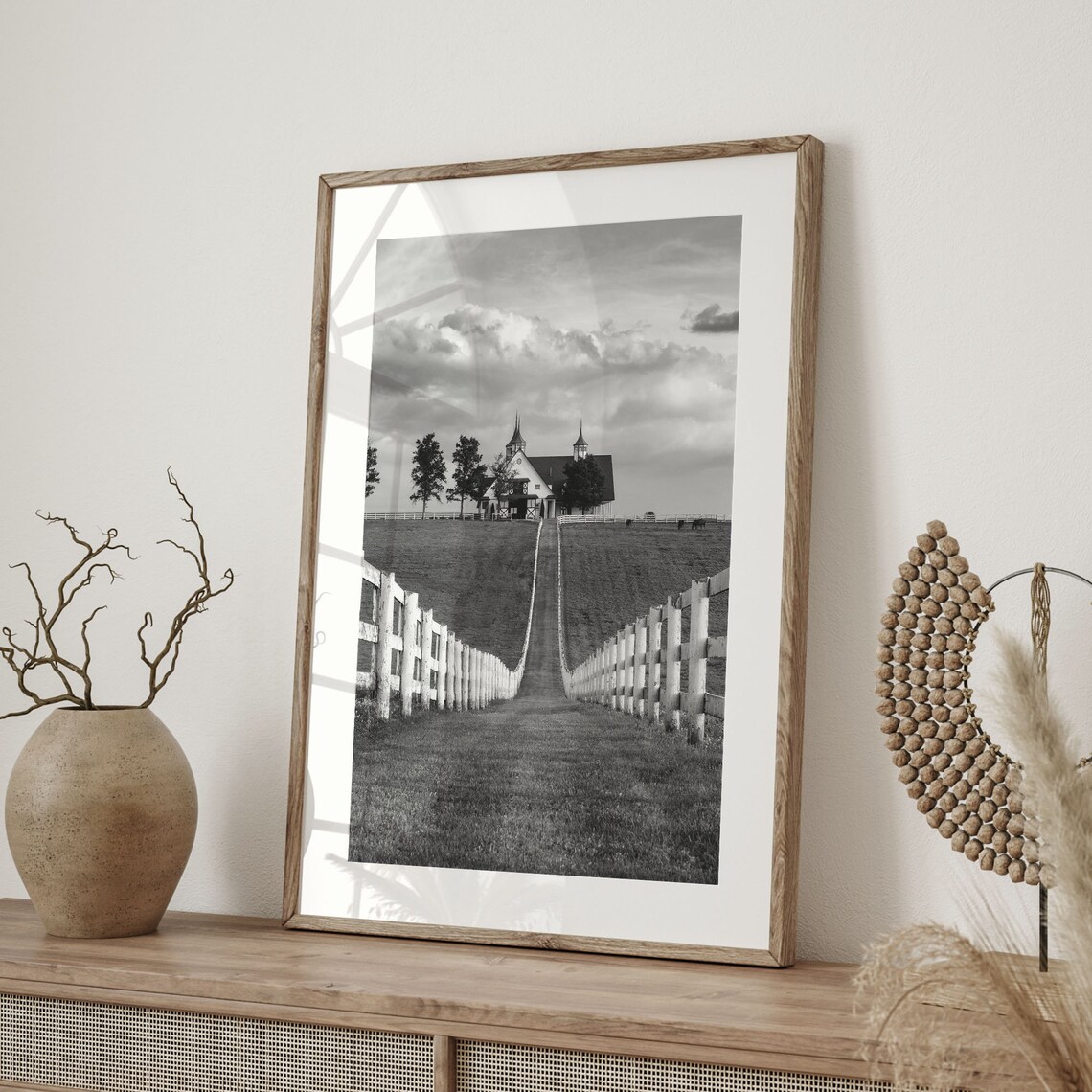 Kentucky Black And White Landscape Art Print - Image 2