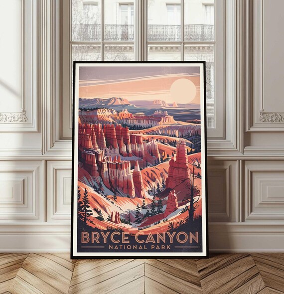 Bryce Canyon National Park Vintage Travel Poster Hoodoo View