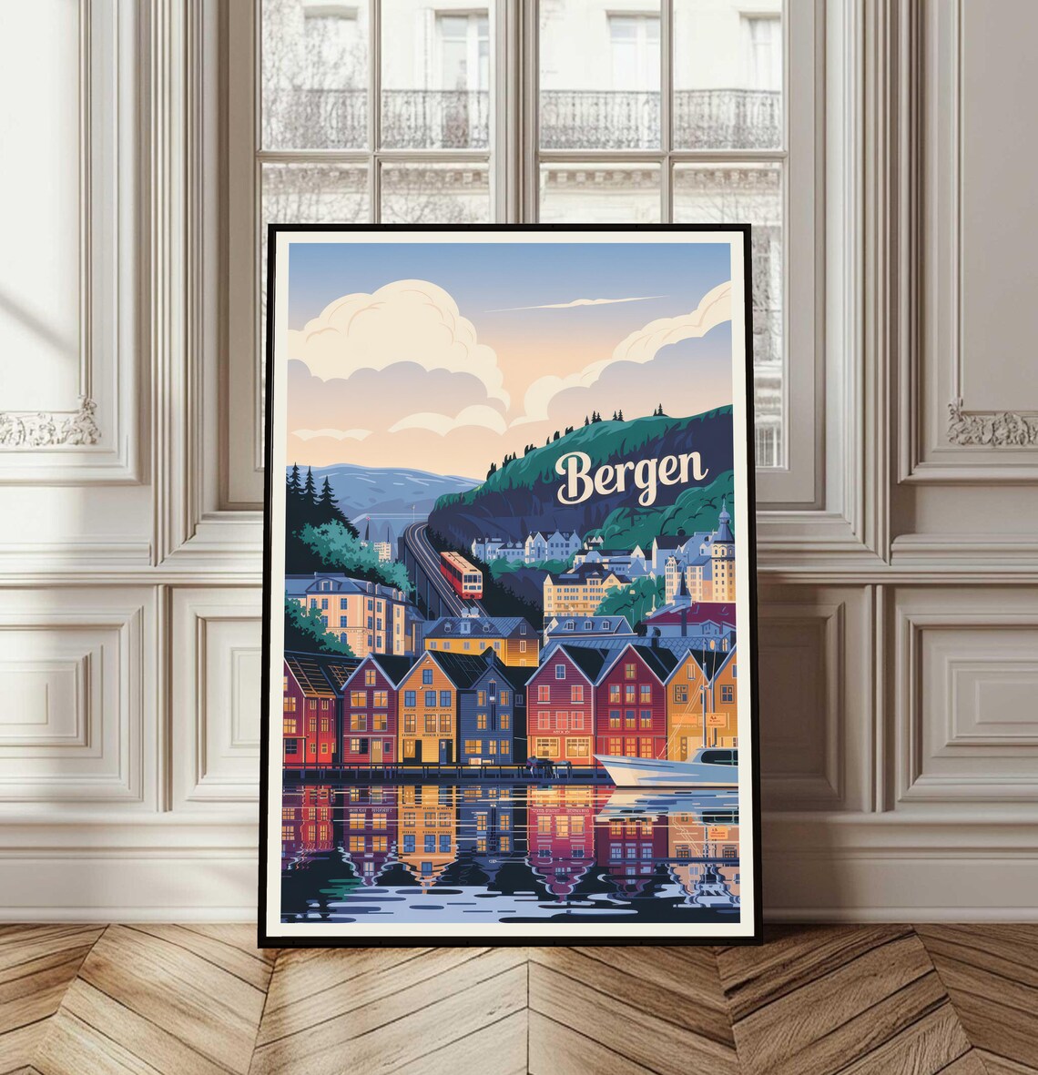 Bergen Poster Travel Norway Print Wall Art Cityscape Gift Home Decor