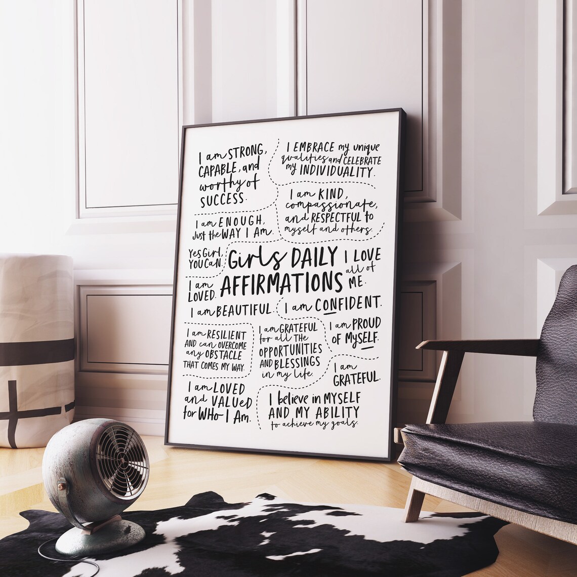 Girls Affirmation Poster, Feminist Teen Room Art Print - Image 2