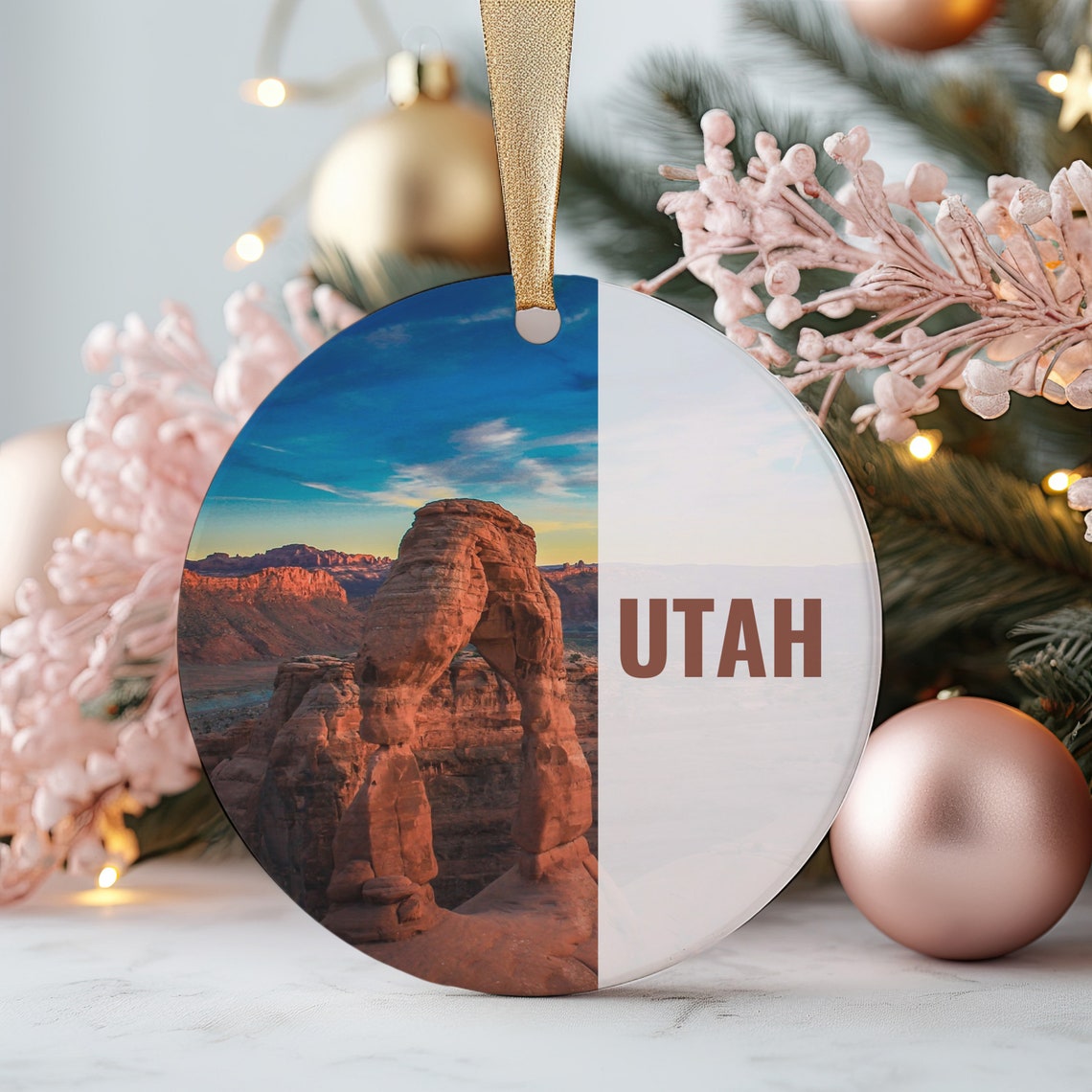 Utah Delicate Arch Red Rock Desert National Park Round Keepsake Print
