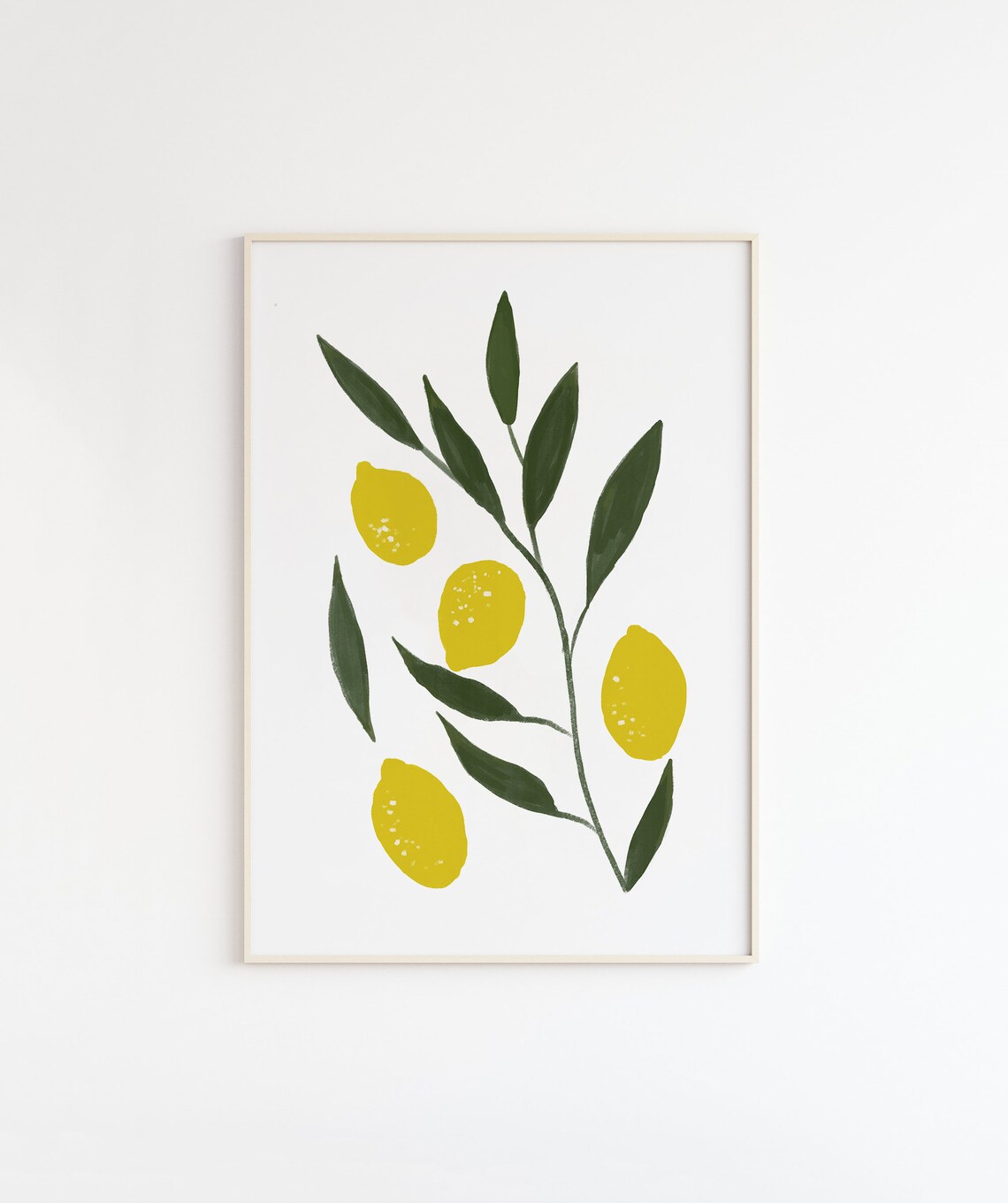 Mid Century Lemon Art Print, Kitchen Wall Decor