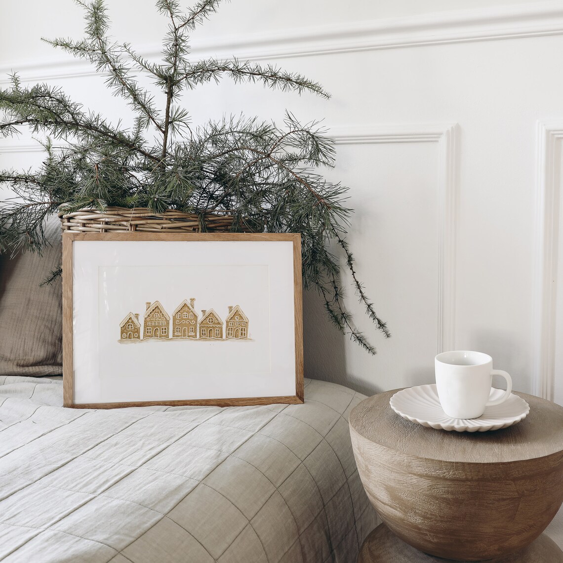 Gingerbread House Village Christmas Art Print - Image 3