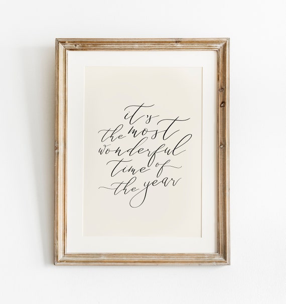 Christmas Calligraphy Sign Art Print, Holiday Decor