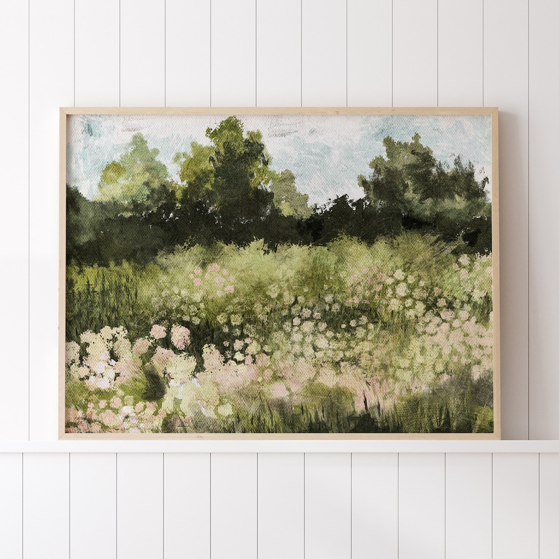 Summer Landscape Vintage Style Meadow Art Print