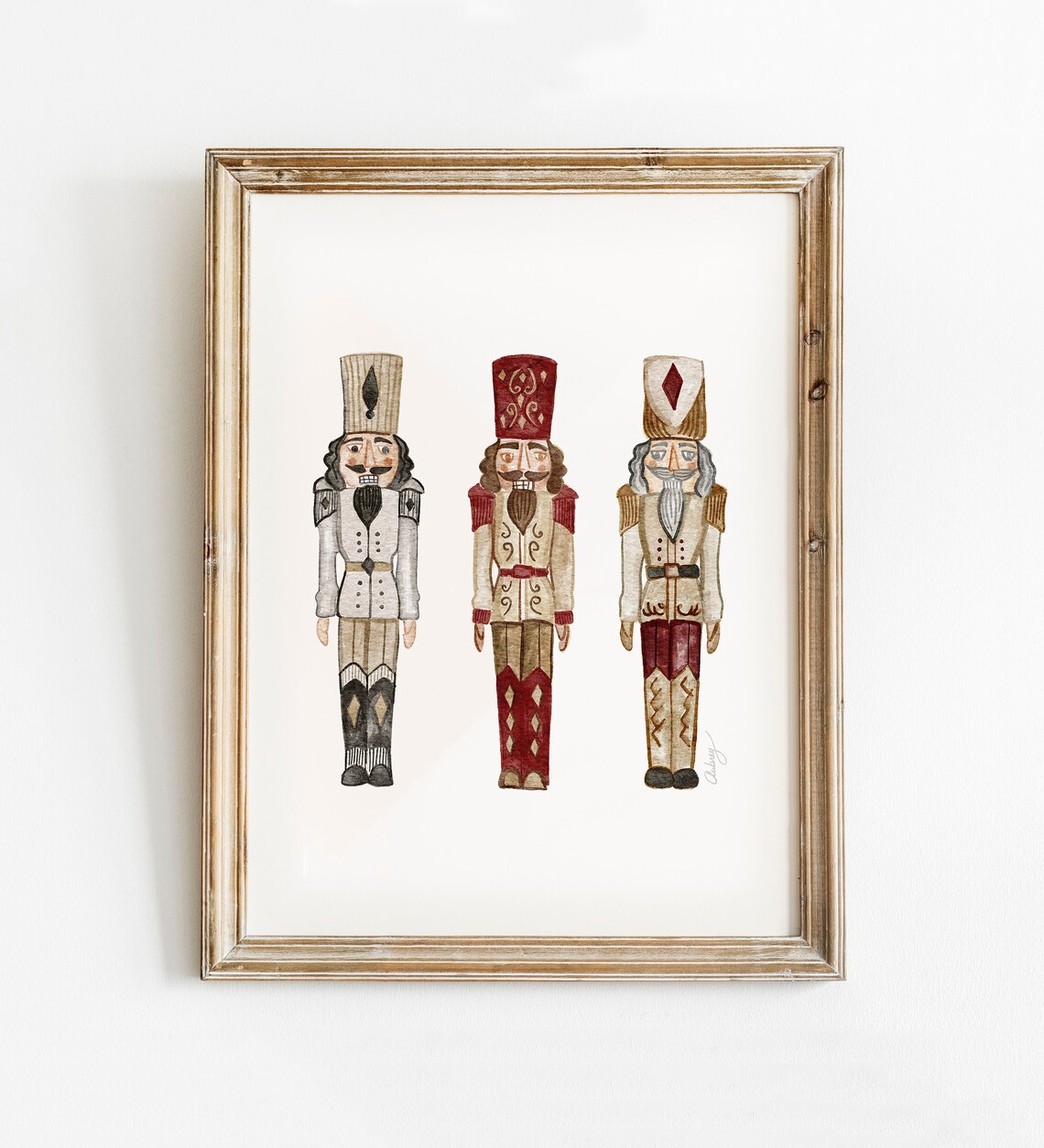 Christmas Nutcrackers Vintage Holiday Wall Art Print