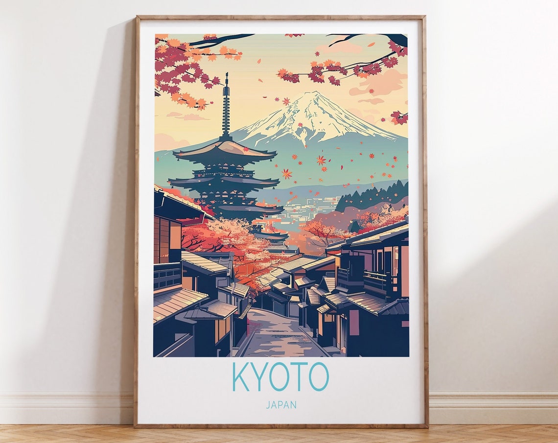 Kyoto Tokyo Travel Poster Tokyo Poster Kyoto Tokyo Wall Art Decor Japanese City Print Kyoto Fuji Poster Personalised Gifts