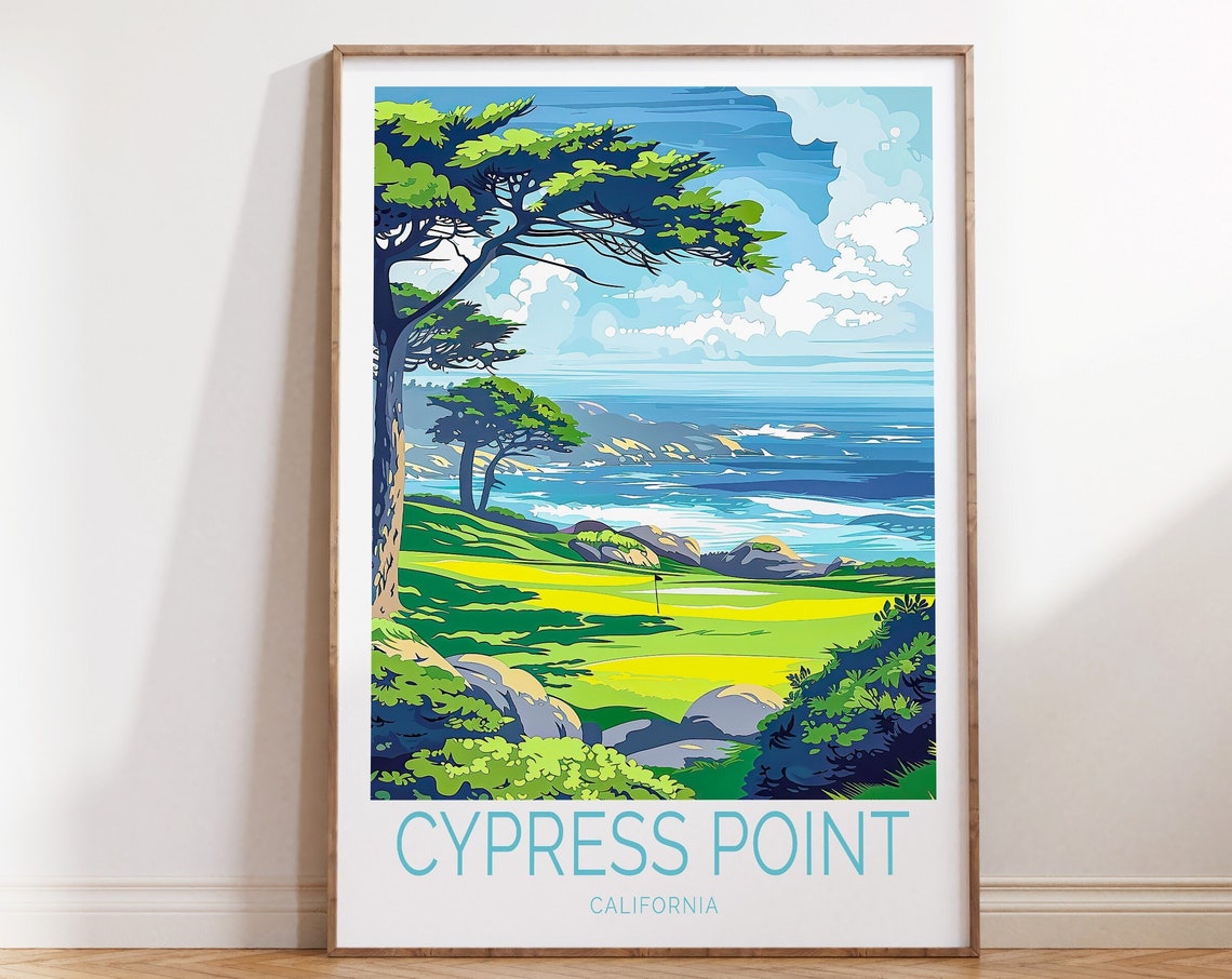 Cypress Point California Coastal Golf Course Ocean View Poster