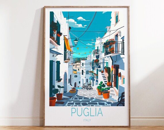 Puglia Travel Print, Italy Travel Wall Art