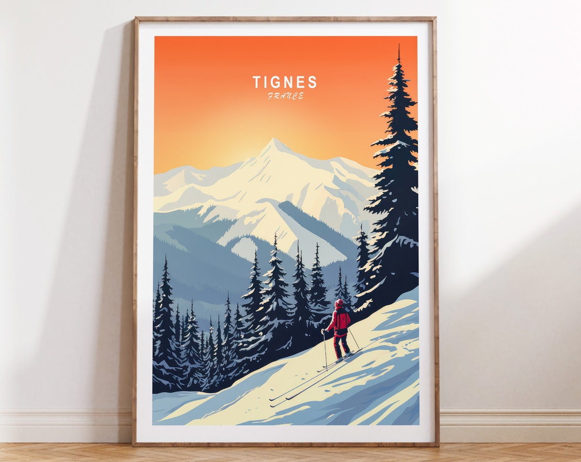 Tignes France Travel Poster Tignes Poster France Ski Travel Wall Art France Travel Gift Personalized Birthday Present