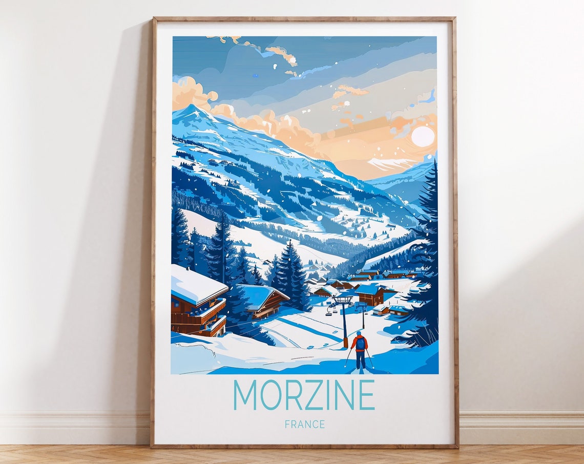 Morzine France Travel Poster Morzine France Winter Poster France Travel Wall Art Morzine Travel Gift Personalized Gifts
