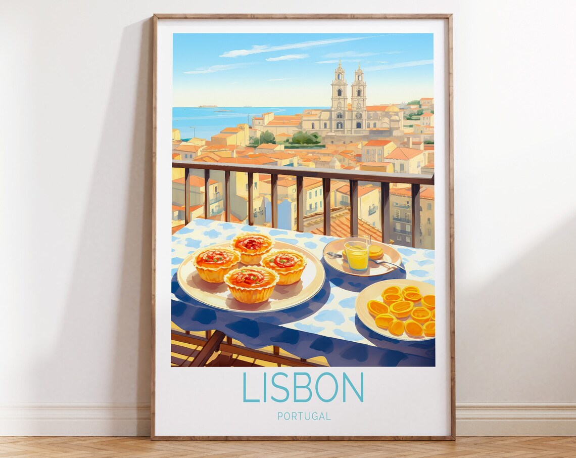 Lisbon Pastel De Nata Travel Poster, Portugal