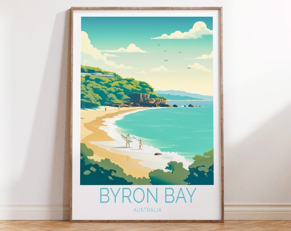 Byron Bay Coastal Travel Poster, Australia