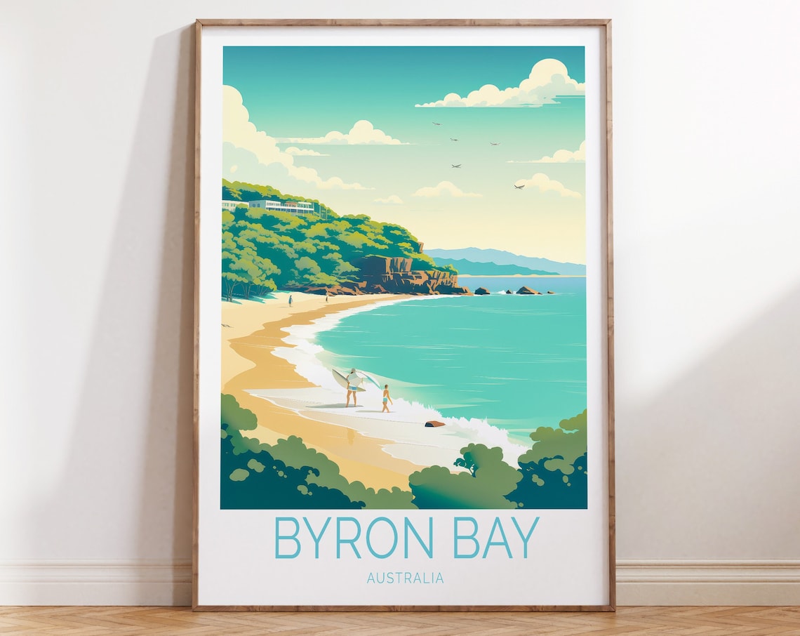 Byron Bay Coastal Travel Poster, Australia