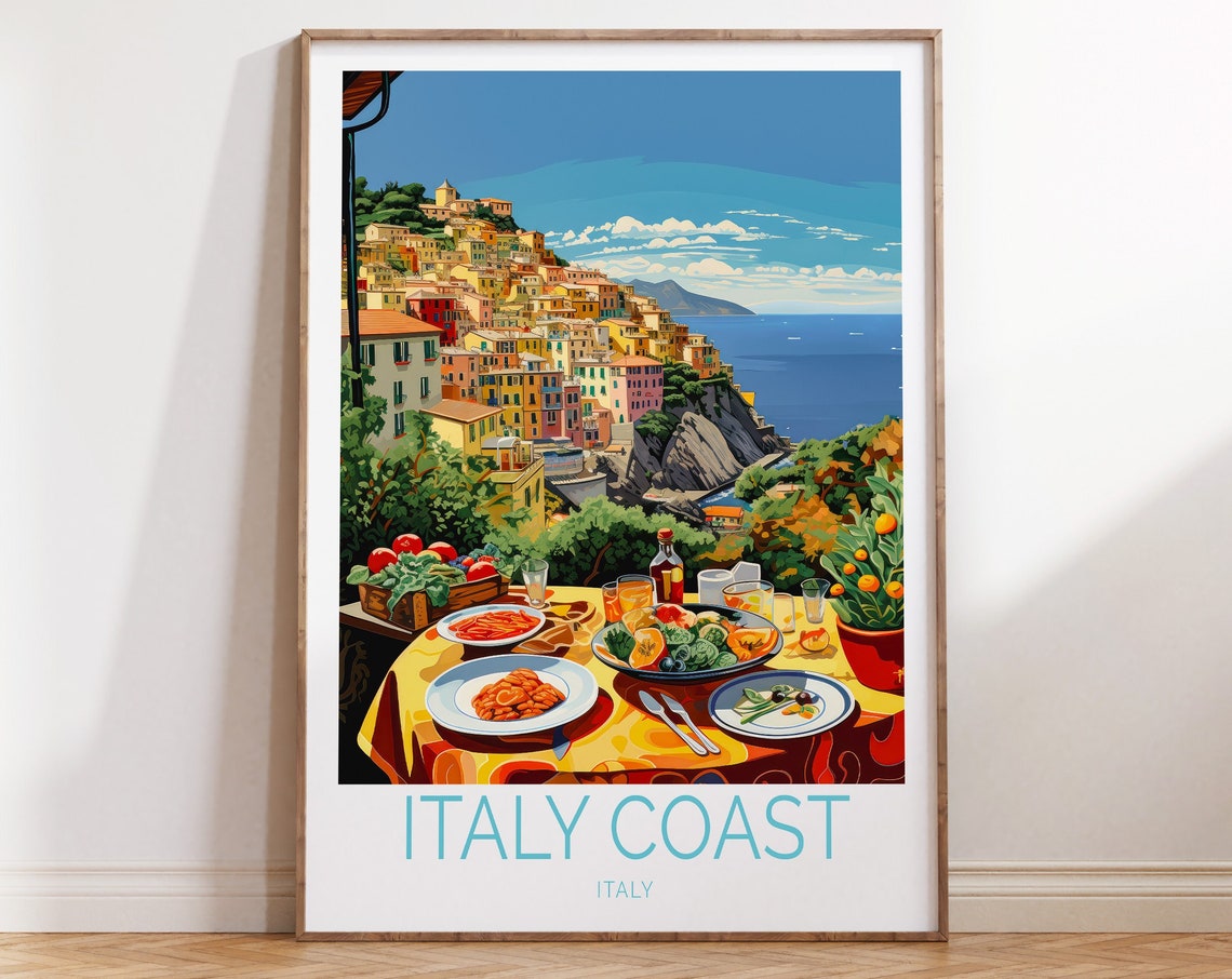 Italy Coast Travel Poster Italy Travel Wall Art Traveler Gifts Visit Italy Travel Decor Italia Coastal Traveler Wall Art Birthday Gifts