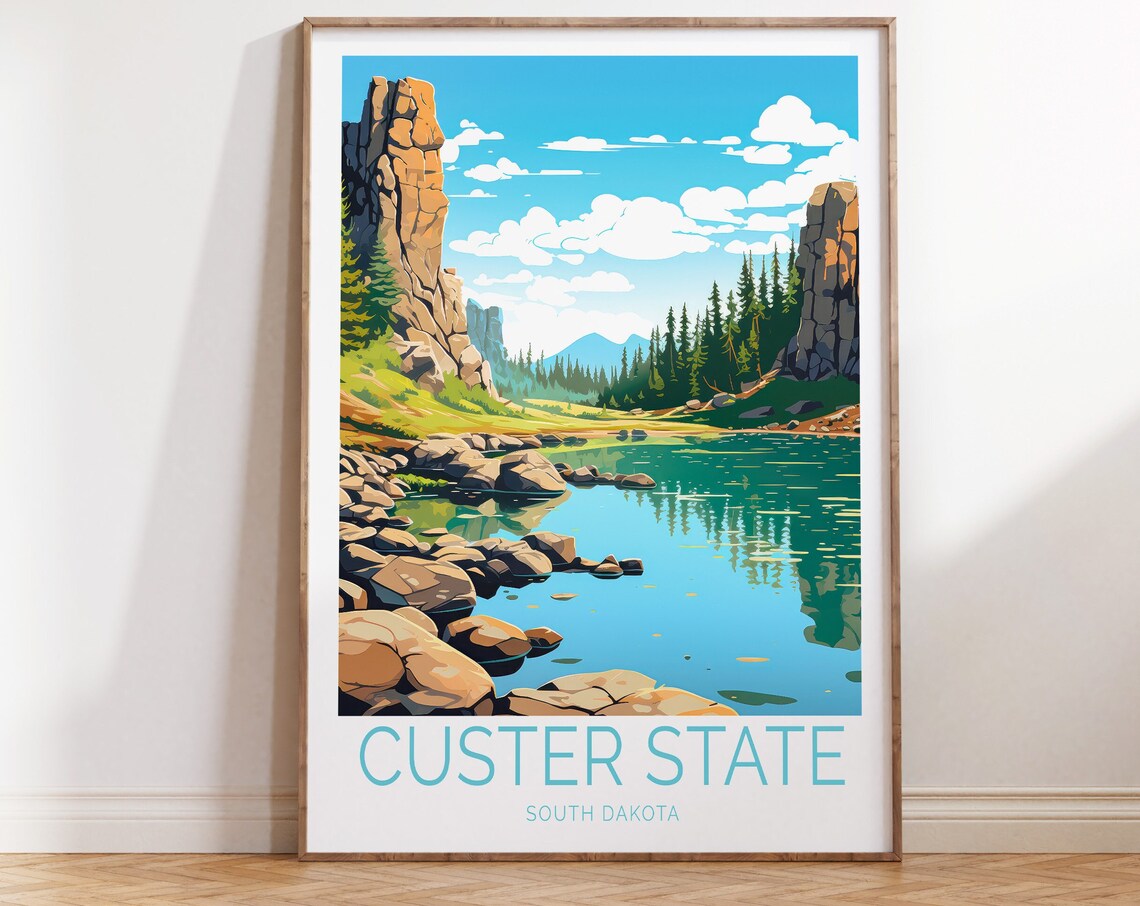 Custer State, South Dakota Travel Poster