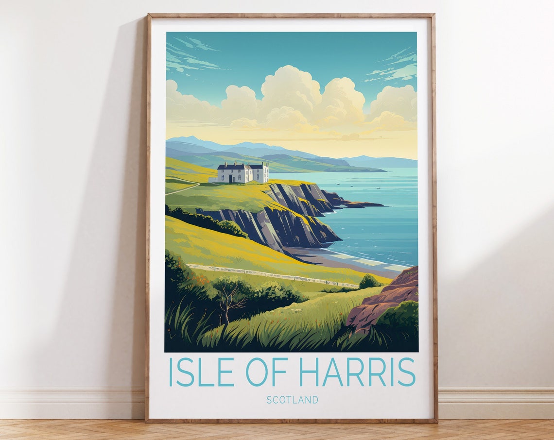 Isle Of Harris Travel Poster Scotland Travel Wall Art Isle Of Harris Scotland Travel Wall Art Scotland Travel Print Traveler Gift