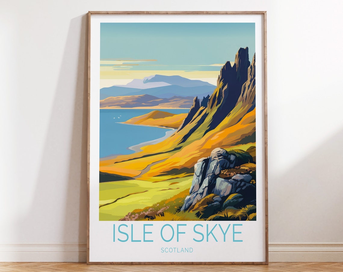 Isle Of Skye Scotland Travel Poster Isle Of Skye Scotland Poster Isle Of Skye Scotland Travel Wall Art Scotland Travel Gift