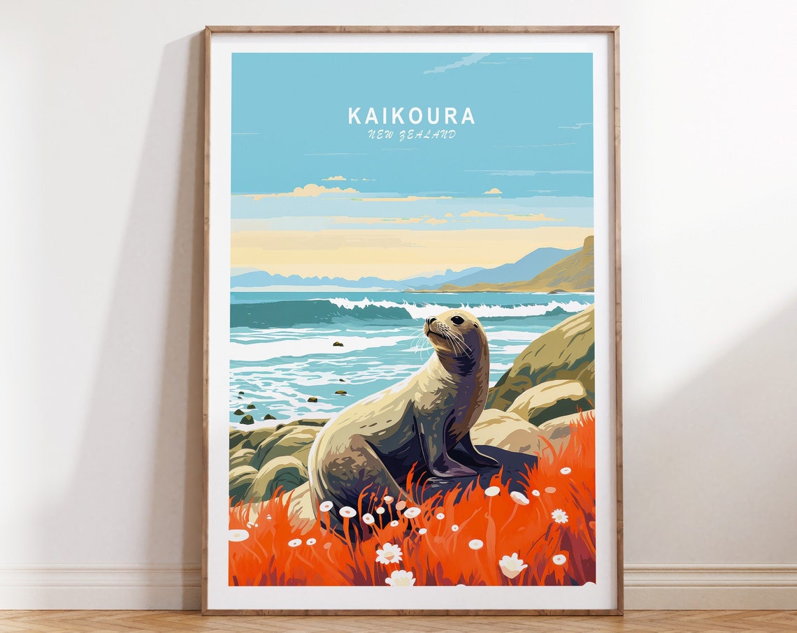 Kaikoura New Zealand Travel Poster New Zealand Poster New Zealand Travel Wall Art Kaikoura New Zealand Travel Gift Birthday Gift
