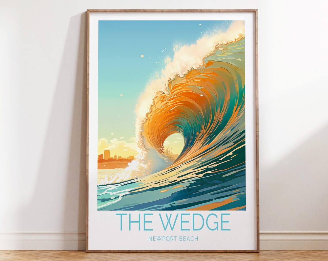 The Wedge Newport Beach California Travel Poster